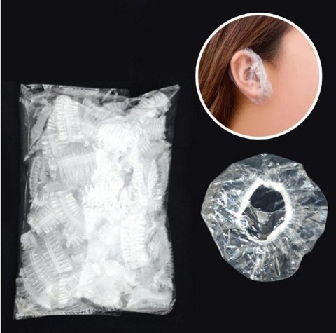 Cubierta transparente para las orejas de ducha y baño de 20 piezas, a prueba de agua, para salón de belleza, orejeras, Protector de orejas para tinte de pelo, gorros para Baby Shower ► Foto 1/6