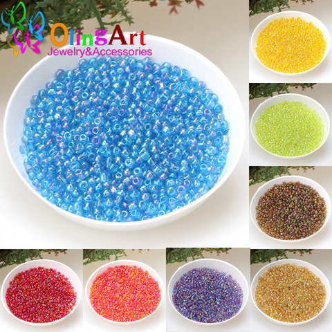 Olingart 2mm/4mm colgante multicolores granos de la semilla de cristal DIY pulsera Collar para joyería espaciador accesorios hechos a mano ► Foto 1/6