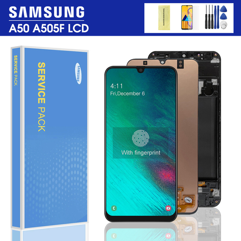 Pantalla Super AMOLED de 6,4 pulgadas para móvil, digitalizador de pantalla táctil con marco para Samsung Galaxy A50 SM-A505FN/DS A505F/DS A505 ► Foto 1/6