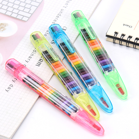 Crayones de colores Kawaii para niños, lápiz de cera para pintar, 20 colores, papelería, regalo ► Foto 1/6