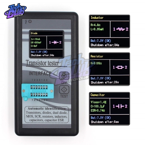 Multímetro Digital TFT LCD M328 de 1,8 pulgadas, herramienta de medición de transistores, triodo, verificación de capacitancia, medidor ESR, instrumentos MOS ► Foto 1/6