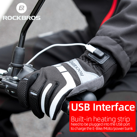 ROCKBROS Guantes de ciclismo de invierno para hombres y mujeres, guantes de  ciclismo de dedo completo, guantes de bicicleta con pantalla táctil