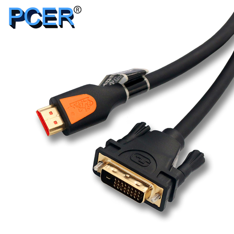 Cable PCER HDMI a DVI a HDMI Cable de Audio y Video DVI cable HDMI macho a macho para Monitor de PC HDTV proyector DVI24 + 1 macho ► Foto 1/6