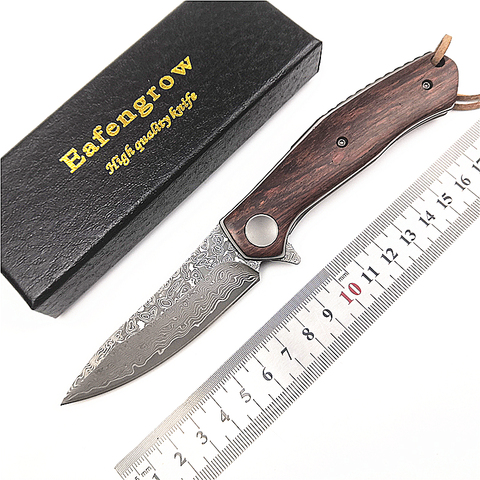 Cuchillo plegable de bolsillo Eafengrow EF72 D2 blade G10 mango de bola de rodamiento cuchillo de aleta de supervivencia/caza/EDC/caza/cuchillo de cocina ► Foto 1/6