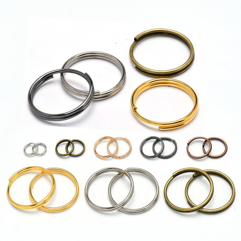 50-200 unids/lote 6-20mm doble lazos anillos de Color dorado y plateado conectores de anillos partidos para la fabricación de la joyería DIY ► Foto 1/6