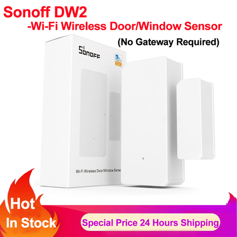 Sonoff-Sensor de ventana de puerta inalámbrico DW2, Control remoto en casa inteligente, conexión con dispositivo SONOFF, No se necesita Hub a través de la aplicación Ewelink ► Foto 1/6