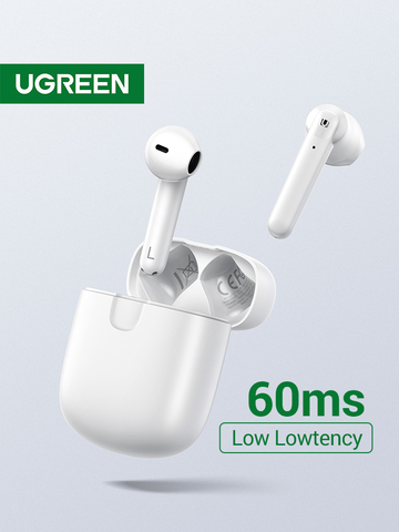 Ugreen-auriculares inalámbricos T2 con Bluetooth 5,0, dispositivo de audio estéreo, TWS, 4 micrófonos, modo de juegos, carga inalámbrica de baja latencia ► Foto 1/6