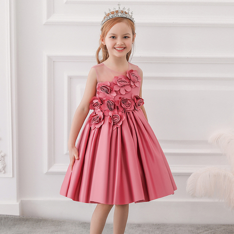 Flor de verano niñas vestido Boda de Princesa fiesta vestidos infantiles para niñas traje de vestido de fiesta ropa niños 3 6 8 10 años ► Foto 1/6