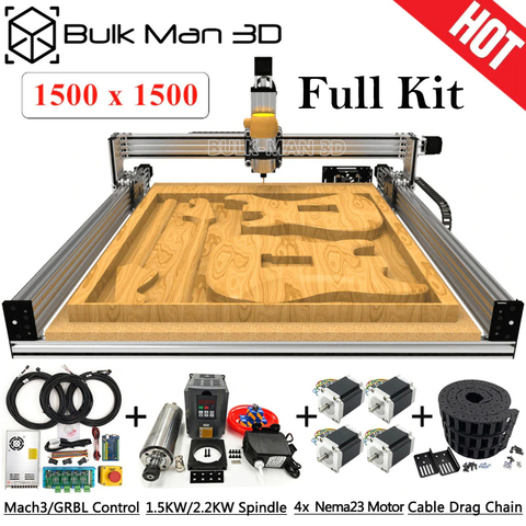 Kit completo CNC de plomo 1515, 1500x1500mm, 4 ejes, bricolaje, máquina de tallado de CNC, Kit completo, fresadora, grabador ► Foto 1/6