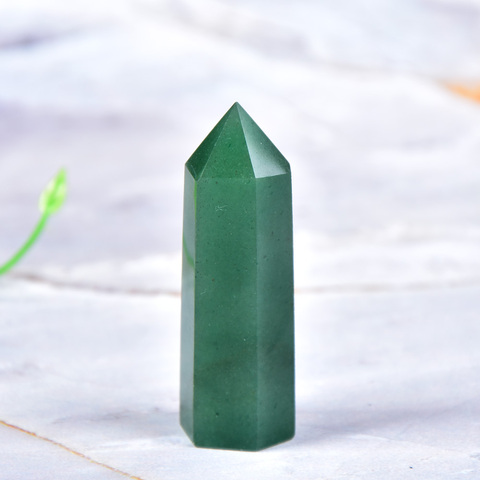 Natural de cristal de Aventurine cuarzo curación piedra prismas hexagonales 50-80mm obelisco varita tratamiento piedra, regalo de 1PC ► Foto 1/6
