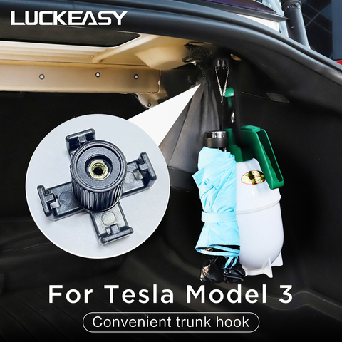 LUCKEASY Interior modificación accesorios funcionales para Tesla Model3 2017-2022 baúl equipaje conveniente gancho 1 unids/set ► Foto 1/6