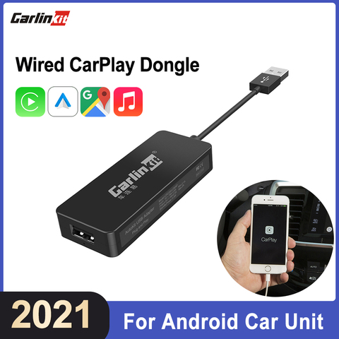 CarlinKit-llave electrónica automática para Apple Carplay, con cable, Android, reajuste, sistema Android, reproductor de navegador, enlace inteligente Mirror, Youtube, IOS14 ► Foto 1/6