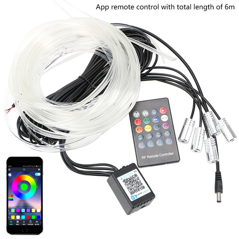 LEEPEE-tira de luces LED con Control remoto para Interior de coche, luz decorativa RGB Flexible, cable EL, lámpara de ambiente para coche ► Foto 1/6