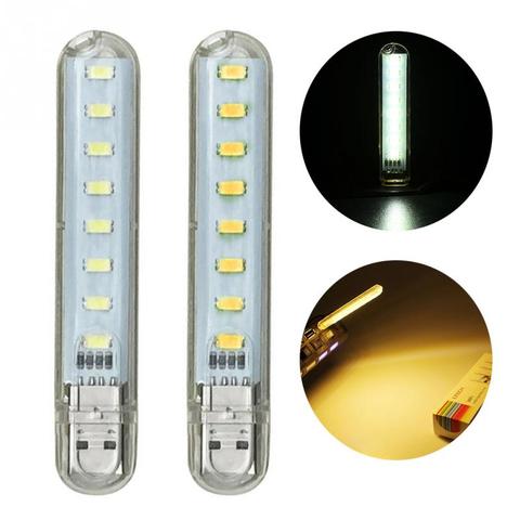 Mini lámpara LED de alimentación móvil, USB, DC5V, 8 LED, para acampar, ordenador, portátil, noche, USB, Gadget Lighting para PC y portátil ► Foto 1/6