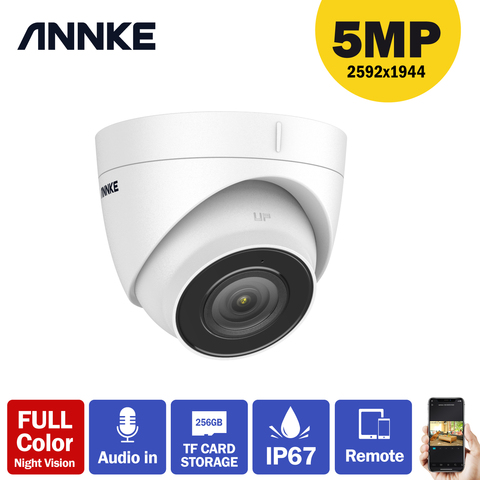 ANNKE-cámara POE Ultra HD de 5MP para exteriores, red de seguridad impermeable para interiores, bala EXIR, visión nocturna, alerta de correo electrónico Cámara PoE, 1 ud. ► Foto 1/6