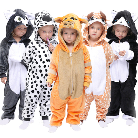 Kigurumi-Mono de pijama de unicornio para niños, viñetas de animales, manta para dormir, traje de bebé para invierno ► Foto 1/6