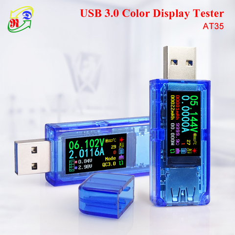 RD AT35 AT34 5 dígitos USB 3,0 color LCD voltímetro amperímetro medidor de corriente de voltaje multímetro batería carga banco de energía USB probador ► Foto 1/6