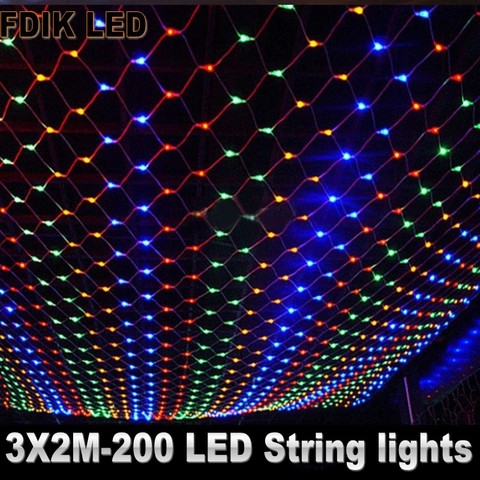 Tira de luces LED de red, 8 modos, 220V, 1,5x1,5 m, 3x2m, 2x2m, Festival, decoración de Navidad, Año Nuevo, boda, fiesta, impermeable ► Foto 1/6