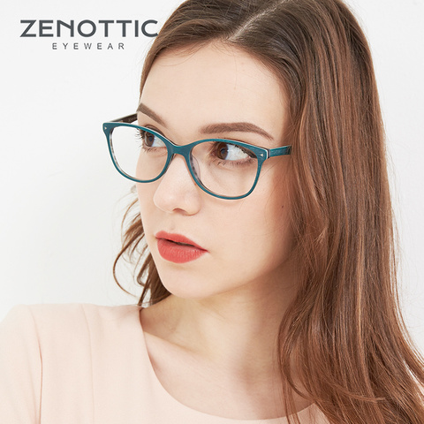 ZENOTTIC moda acetato monturas para gafas para mujeres óptica de madera marcos de lentes para mujer ojo de gato gafas espectáculo marco ► Foto 1/6