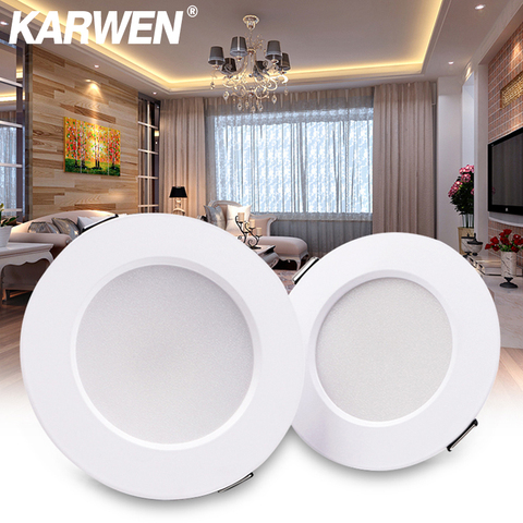 KARWEN LED Downlight blanco techo 5W 7W 9W 12W 15W AC 220V 230V 240V led downlight fría luz led blanca cálida para dormitorio ► Foto 1/6