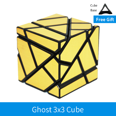 Lefun FangCun negro Base fantasma 6cm cubo mágico 3x3 extraño en forma de cubo mágico rompecabezas hueco etiqueta SpeedCube juguetes educativos ► Foto 1/1