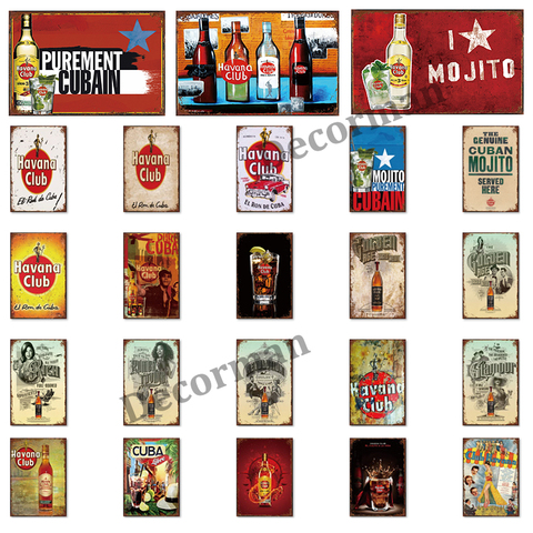 Mike86-cartel de Metal Vintage para pared del Havana Club MOJITO CUBA, póster de hierro con cerveza, regalo de pintura, decoración artística para Bar, LTA-1738, 20x30 CM ► Foto 1/6