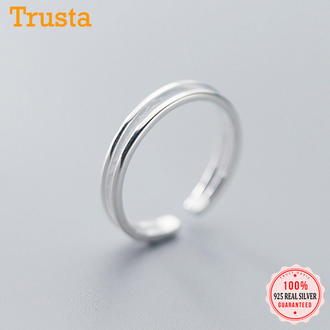 Trustdavies-anillo ajustable de doble capa para mujer, de Plata de Ley 925, a la moda, sencillo, para fiesta, DA1031 ► Foto 1/6