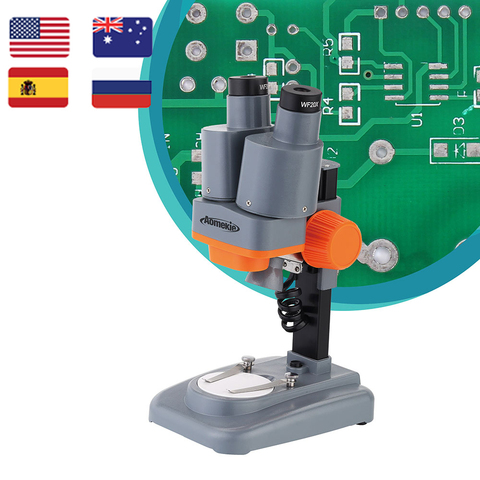 Microscopio Binocular estéreo 40X con LED superior, amplio campo de visión para soldadura PCB, herramienta reparación móvil, observación de espécimen Mineral ► Foto 1/6