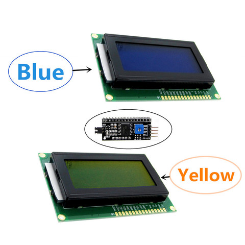 Módulo de pantalla LCD de 16x4 caracteres, 1604, LCM, Amarillo/azul, con retroiluminación LED, SPLC780, HD44780, controlador IIC / I2C ► Foto 1/6