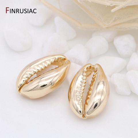 FINRUSIAC-suministros de joyería, colgante con dije de concha de mar para collar, pulsera, pendientes, accesorios chapados en oro de 14K ► Foto 1/6