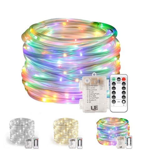 Tira de luces LED de 5/10M 50/100 para exterior tira de luces RGB, decoración navideña para el hogar, guirnalda impermeable de 8 modos ► Foto 1/6