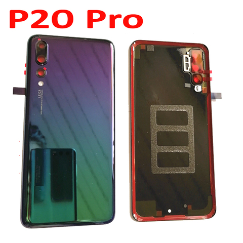 Original Huawei P20 Pro CLT-AL00 CLT-L09 CLT-L29 CLT-TL00 de vidrio para maletero vivienda puerta de la batería + adhesivo + lente ► Foto 1/1