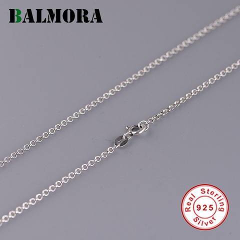 BALMORA-Cadena de eslabones de Plata de Ley 925 auténtica para hombre y mujer, gargantillas largas, joyería colgante, 2mm, 18-30 pulgadas ► Foto 1/6