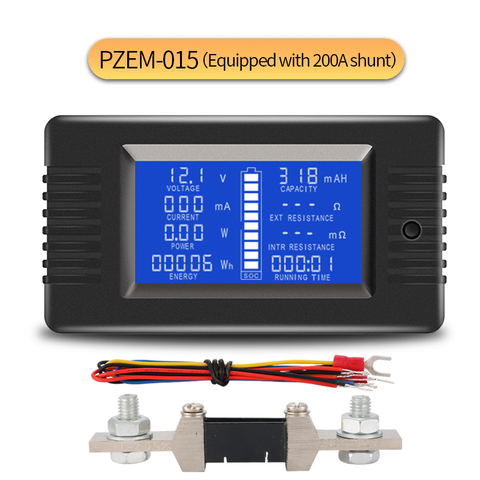 Voltímetro PZEM015 DC 200V 200A, amperímetro probador de batería de coche, medidor de tensión eléctrica con resistencia a la capacidad, monitor de 12v 24v 48v 96v ► Foto 1/6