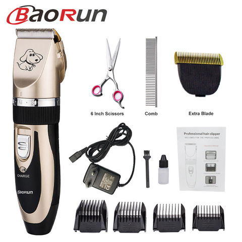 Baorun-cortadora de pelo profesional para perros y mascotas máquina de afeitar eléctrica con tijeras de 110-240V AC ► Foto 1/6