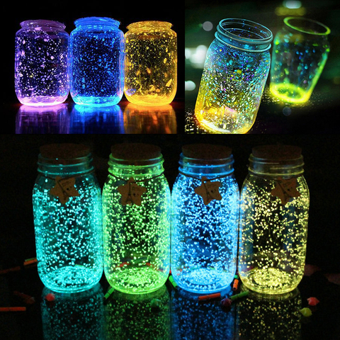 Decoración de Fiesta de Luces de grava brillante, 10g, bricolaje, arena noctilucente luminosa, tanque de peces, partículas fluorescentes de Acuario, regalo de Año Nuevo ► Foto 1/5