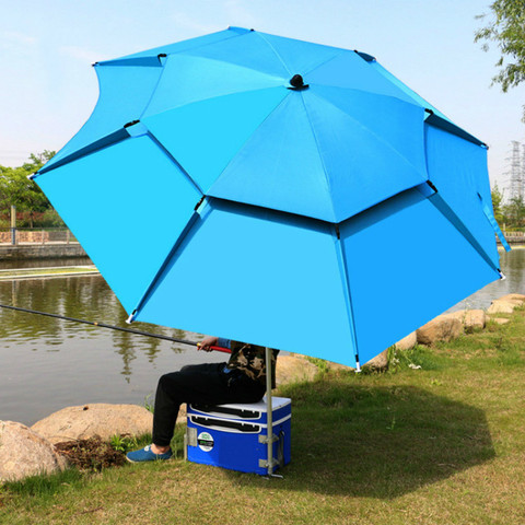 Sombrilla plegable para exteriores, sombrilla impermeable de 1,8-2m y 360 ° para playa, Camping, pesca, protección solar, Anti UV ► Foto 1/6