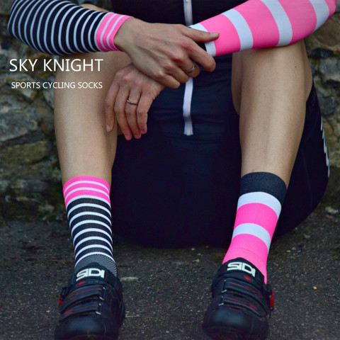 SKYKNIGHT-nuevos calcetines profesionales para ciclismo, para exteriores, transpirables, para bicicleta de carretera, de montaña, de carreras ► Foto 1/3