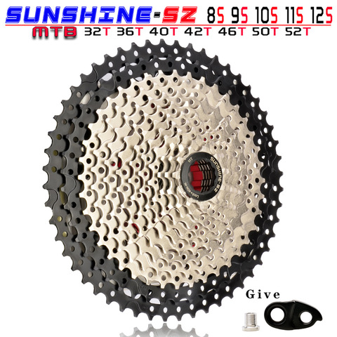 SUNSHINE-Cassette para bicicleta de montaña piñón de rueda libre para Shimano SRAM SUNRACE, 8, 9, 10, 11, 12 velocidades, 32/36/40/42/46/50/52T ► Foto 1/6