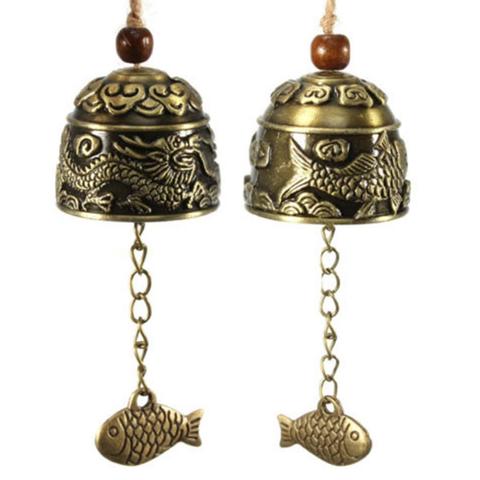 1pc de moda dragón/Pescado Feng Shui Bell bendición buena suerte fortuna colgando carillón de viento colgante decorativa decoración artesanía ► Foto 1/6