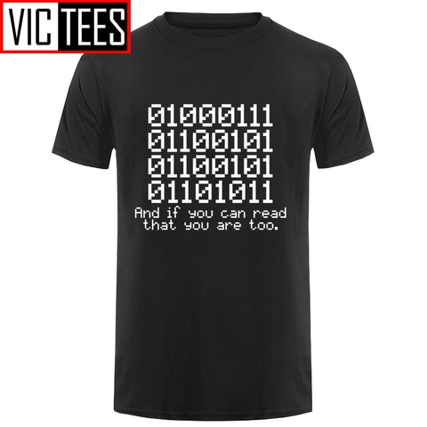 Camiseta binaria para hombre, camiseta con eslogan de Geek Tech Computing, regalo divertido, camisetas de moda de cuello redondo 0100 ► Foto 1/6