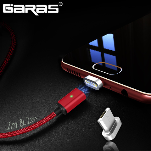 Garas Cable magnético Micro USB/Tipo C cargador adaptador enchufe Cable de teléfono móvil carga rápida y cargador magnético de datos para TypeC ► Foto 1/6