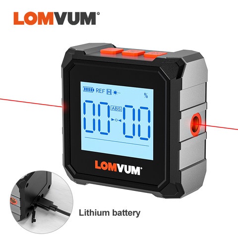 LOMVUM-transportador Digital láser, inclinómetro USB, buscador de ángulo de nivel de 360 °, goniómetro de alta precisión, herramientas de medición de inclinación magnética ► Foto 1/6