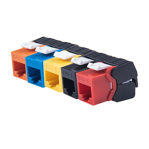 Módulo de red Gigabit Ethernet RJ45 CAT6, Keystone colorido, tipo Toolless, conexión sin herramientas, 7 colores opcionales ► Foto 1/6