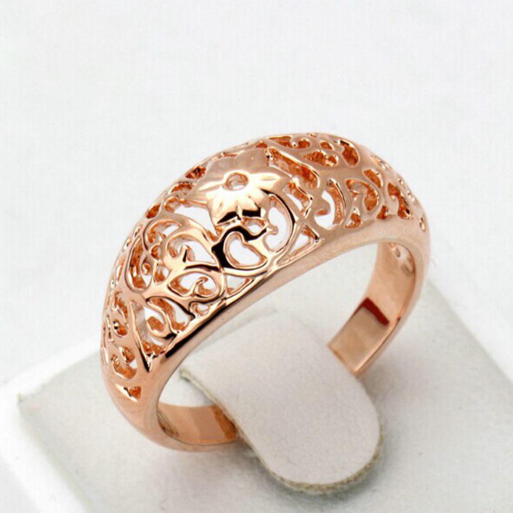 FDLK-anillo con diamantes de imitación clásicos para mujer, joyería de compromiso de boda y novia, Color oro rosa ► Foto 1/6