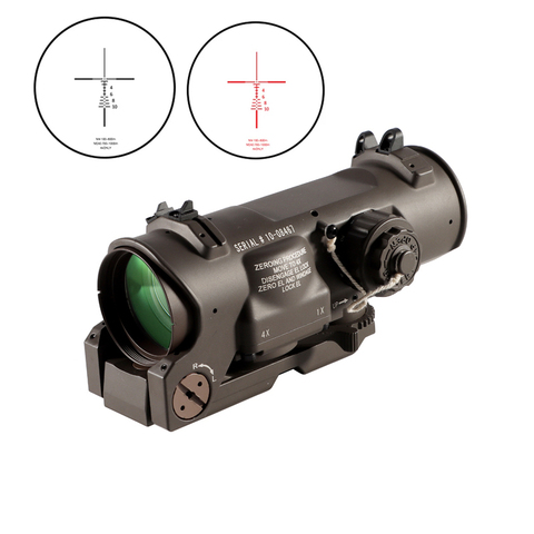 Mira táctica para rifle de caza, lente amplificador fijo de 1x-4x de doble propósito con punto rojo iluminado ► Foto 1/6