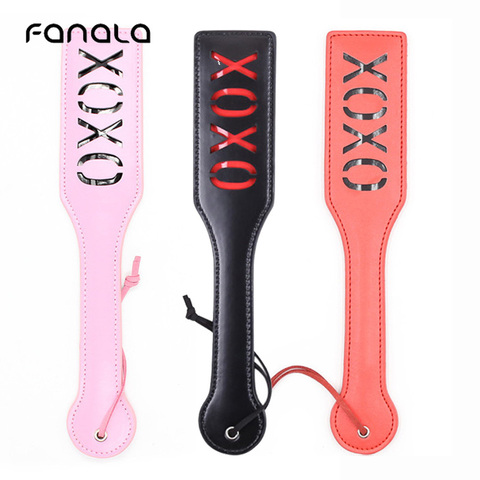Bdsm-paleta de azotes para pareja, juguete sexual erótico para mujer, látigo de cuero sintético rojo Sexy, mango de látigo esclavo fetiche ► Foto 1/6