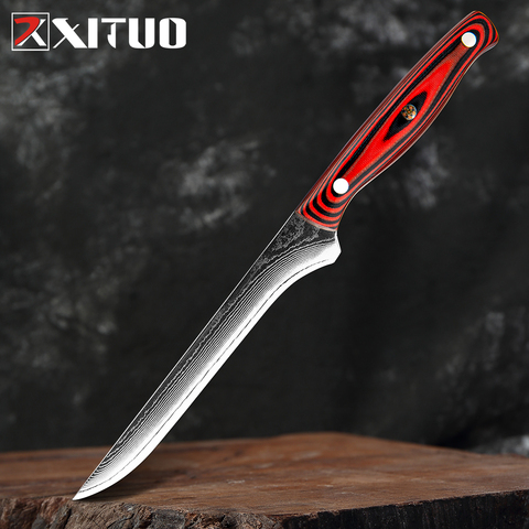 XITUO profesión cuchillo deshuesado muy sharp cocina Chef cuchillo japonés VG10 de acero de damasco cuchillo diseño ergonómico G10 manejar ► Foto 1/6