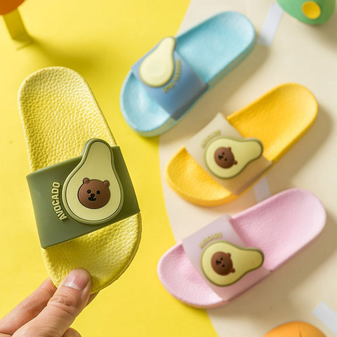 Zapatillas de aguacate para niños y niñas, zapatos de Casa de dibujos animados suaves, suaves de verano para playa - Historial de precios y | Vendedor de AliExpress -