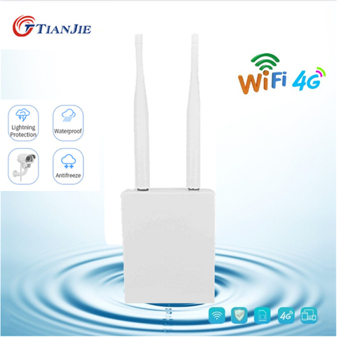 TIANJIE de alta velocidad al aire libre 4G LTE AP inalámbrico impermeable desbloquear tarjeta Sim Router Wifi Hotspot inalámbrico CPE RJ45 Puerto módem Dongle ► Foto 1/6